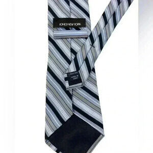 Jones New York 100% Silk Blue, Black & Grey Tie